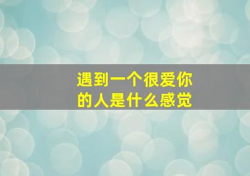 遇到一个很爱你的人是什么感觉