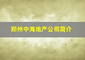 郑州中海地产公司简介