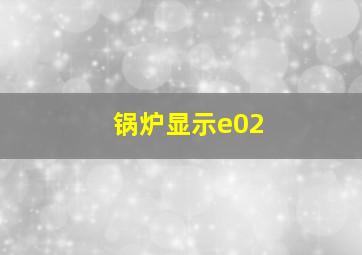 锅炉显示e02