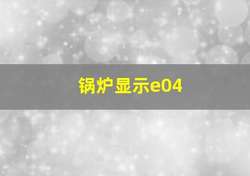 锅炉显示e04