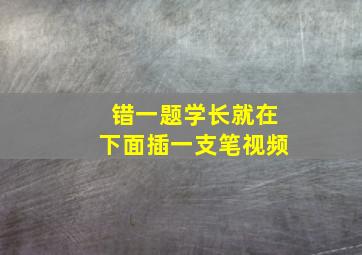 错一题学长就在下面插一支笔视频