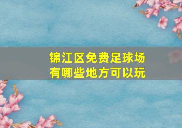 锦江区免费足球场有哪些地方可以玩