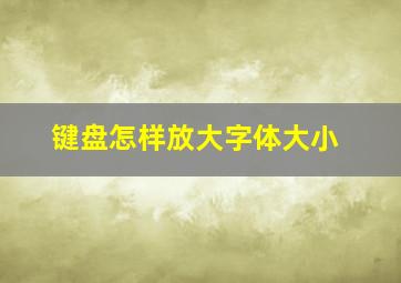 键盘怎样放大字体大小