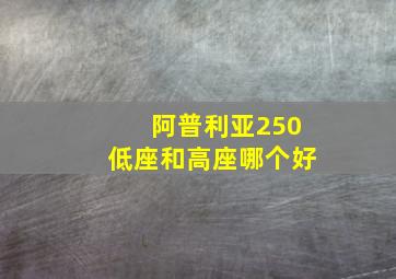 阿普利亚250低座和高座哪个好