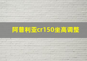 阿普利亚cr150坐高调整