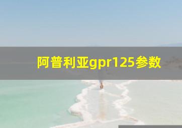 阿普利亚gpr125参数