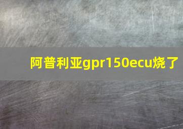 阿普利亚gpr150ecu烧了