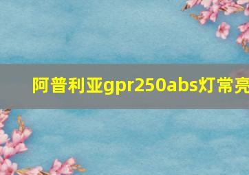 阿普利亚gpr250abs灯常亮