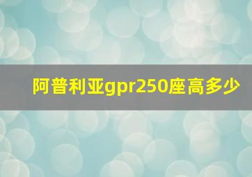 阿普利亚gpr250座高多少