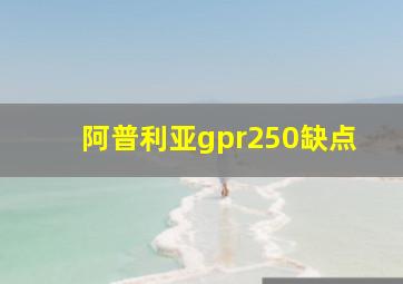 阿普利亚gpr250缺点