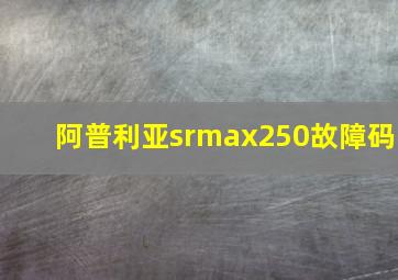 阿普利亚srmax250故障码