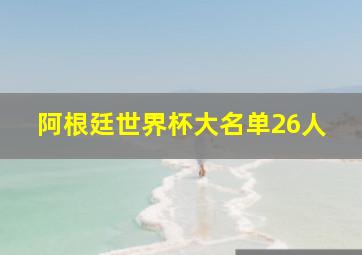 阿根廷世界杯大名单26人