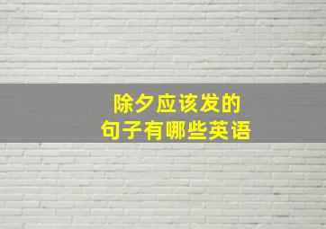 除夕应该发的句子有哪些英语