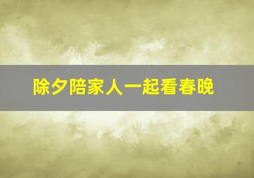 除夕陪家人一起看春晚