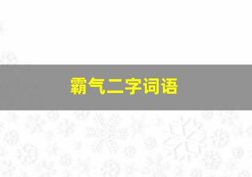 霸气二字词语