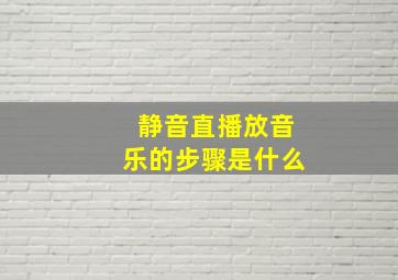 静音直播放音乐的步骤是什么