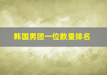 韩国男团一位数量排名