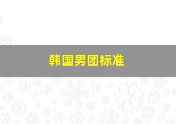 韩国男团标准