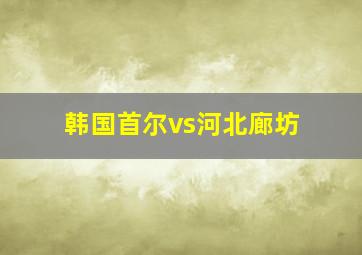 韩国首尔vs河北廊坊