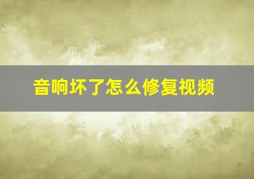 音响坏了怎么修复视频