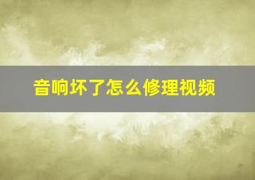 音响坏了怎么修理视频