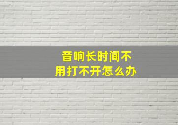 音响长时间不用打不开怎么办