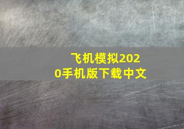 飞机模拟2020手机版下载中文