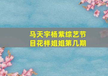 马天宇杨紫综艺节目花样姐姐第几期