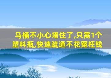 马桶不小心堵住了,只需1个塑料瓶,快速疏通不花冤枉钱