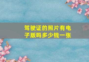 驾驶证的照片有电子版吗多少钱一张