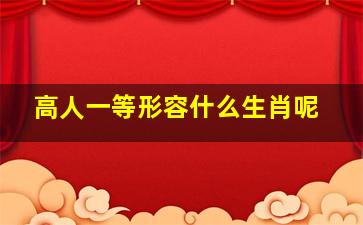 高人一等形容什么生肖呢