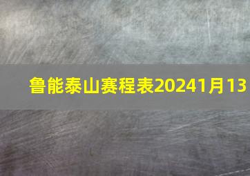 鲁能泰山赛程表20241月13