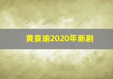 黄景瑜2020年新剧