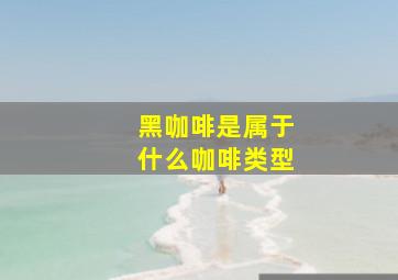 黑咖啡是属于什么咖啡类型