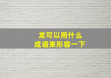 龙可以用什么成语来形容一下